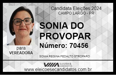 Candidato SONIA DO PROVOPAR 2024 - CAMPO LARGO - Eleições