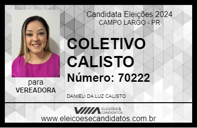 Candidato COLETIVO CALISTO 2024 - CAMPO LARGO - Eleições