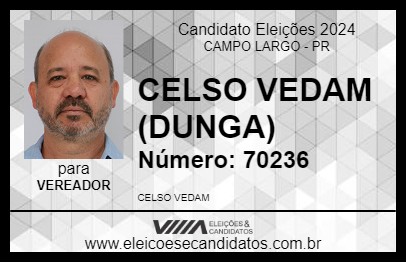 Candidato CELSO VEDAM (DUNGA) 2024 - CAMPO LARGO - Eleições