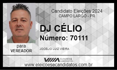 Candidato DJ CÉLIO 2024 - CAMPO LARGO - Eleições