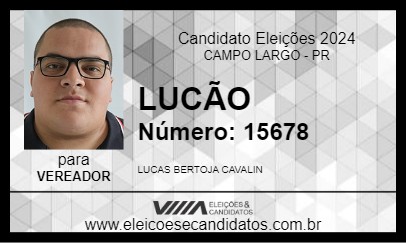 Candidato LUCÃO 2024 - CAMPO LARGO - Eleições