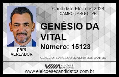 Candidato GENÉSIO DA VITAL 2024 - CAMPO LARGO - Eleições