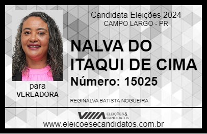 Candidato NALVA DO ITAQUI DE CIMA 2024 - CAMPO LARGO - Eleições