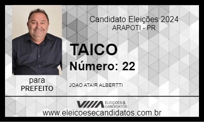 Candidato TAICO 2024 - ARAPOTI - Eleições