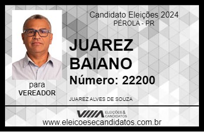 Candidato JUAREZ BAIANO 2024 - PÉROLA - Eleições