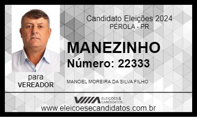 Candidato MANEZINHO 2024 - PÉROLA - Eleições