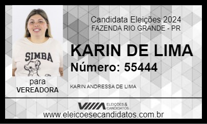 Candidato KARIN DE LIMA 2024 - FAZENDA RIO GRANDE - Eleições