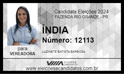 Candidato ÍNDIA 2024 - FAZENDA RIO GRANDE - Eleições