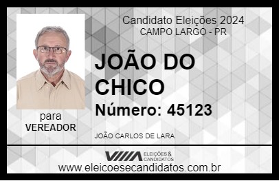 Candidato JOÃO DO CHICO 2024 - CAMPO LARGO - Eleições