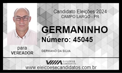 Candidato GERMANINHO 2024 - CAMPO LARGO - Eleições