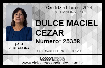 Candidato DULCE MACIEL CEZAR 2024 - MEDIANEIRA - Eleições