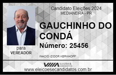 Candidato GAUCHINHO DO CONDÁ 2024 - MEDIANEIRA - Eleições