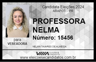 Candidato PROFESSORA NELMA 2024 - ARAPOTI - Eleições