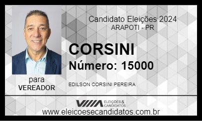 Candidato CORSINI 2024 - ARAPOTI - Eleições