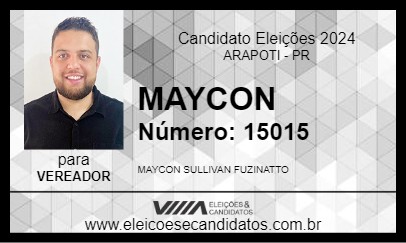 Candidato MAYCON 2024 - ARAPOTI - Eleições