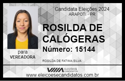 Candidato ROSILDA DE CALÓGERAS 2024 - ARAPOTI - Eleições