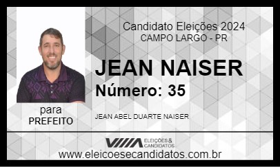 Candidato JEAN NAISER 2024 - CAMPO LARGO - Eleições