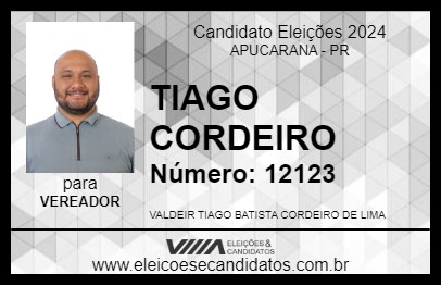 Candidato TIAGO CORDEIRO 2024 - APUCARANA - Eleições