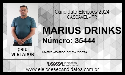 Candidato MARIUS DRINKS 2024 - CASCAVEL - Eleições