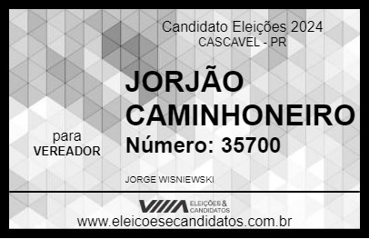 Candidato JORJÃO CAMINHONEIRO 2024 - CASCAVEL - Eleições