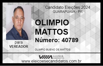 Candidato OLIMPIO MATTOS 2024 - GUARAPUAVA - Eleições