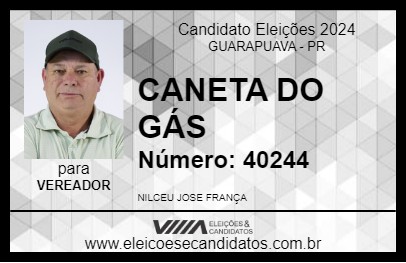 Candidato CANETA DO GÁS 2024 - GUARAPUAVA - Eleições