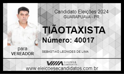 Candidato TIÃOTAXISTA 2024 - GUARAPUAVA - Eleições