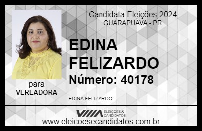 Candidato EDINA FELIZARDO 2024 - GUARAPUAVA - Eleições