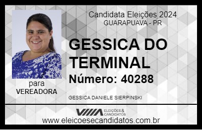 Candidato GESSICA DO TERMINAL 2024 - GUARAPUAVA - Eleições