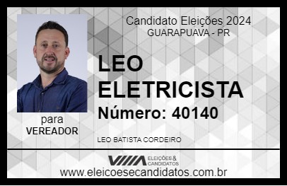 Candidato LEO ELETRICISTA 2024 - GUARAPUAVA - Eleições