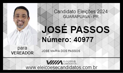 Candidato JOSÉ PASSOS 2024 - GUARAPUAVA - Eleições