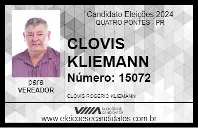 Candidato CLOVIS KLIEMANN 2024 - QUATRO PONTES - Eleições