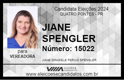 Candidato JIANE  SPENGLER 2024 - QUATRO PONTES - Eleições