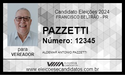 Candidato PAZZETTI 2024 - FRANCISCO BELTRÃO - Eleições