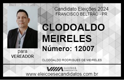 Candidato CLODOALDO MEIRELES 2024 - FRANCISCO BELTRÃO - Eleições