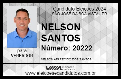 Candidato NELSON SANTOS 2024 - SÃO JOSÉ DA BOA VISTA - Eleições