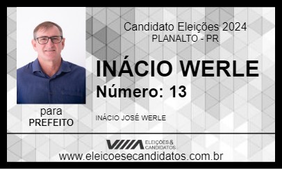 Candidato INÁCIO WERLE 2024 - PLANALTO - Eleições