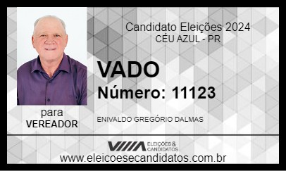 Candidato VADO 2024 - CÉU AZUL - Eleições