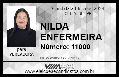 Candidato NILDA ENFERMEIRA 2024 - CÉU AZUL - Eleições