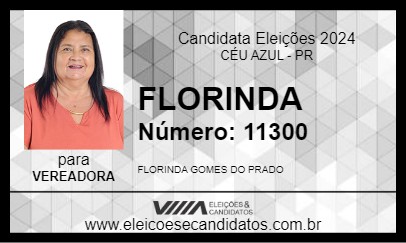 Candidato FLORINDA 2024 - CÉU AZUL - Eleições