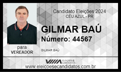 Candidato GILMAR BAÚ 2024 - CÉU AZUL - Eleições