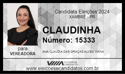 Candidato CLAUDINHA 2024 - XAMBRÊ - Eleições