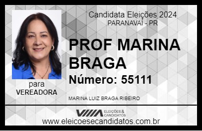 Candidato PROF MARINA BRAGA 2024 - PARANAVAÍ - Eleições