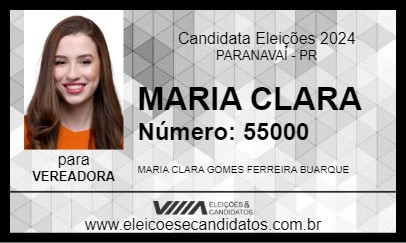 Candidato MARIA CLARA 2024 - PARANAVAÍ - Eleições