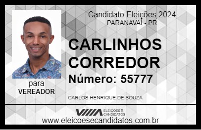 Candidato CARLINHOS CORREDOR 2024 - PARANAVAÍ - Eleições