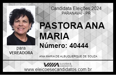 Candidato PASTORA ANA MARIA 2024 - PARANAVAÍ - Eleições