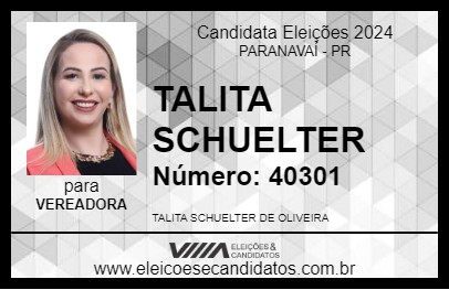 Candidato TALITA SCHUELTER 2024 - PARANAVAÍ - Eleições