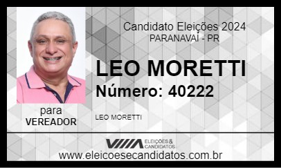 Candidato LEO MORETTI 2024 - PARANAVAÍ - Eleições