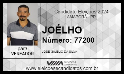 Candidato JOÉLHO 2024 - AMAPORÃ - Eleições