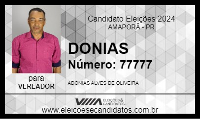 Candidato DONIAS 2024 - AMAPORÃ - Eleições